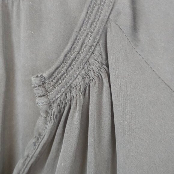 Dark Fairy Goth Fall Boho Casual Witchy Flowy Oversized Black Vince BG Blouse XS - Picture 4 of 13